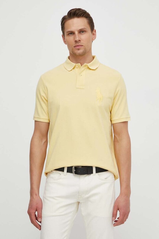 Хлопковое поло Polo Ralph Lauren жёлтый 710936508