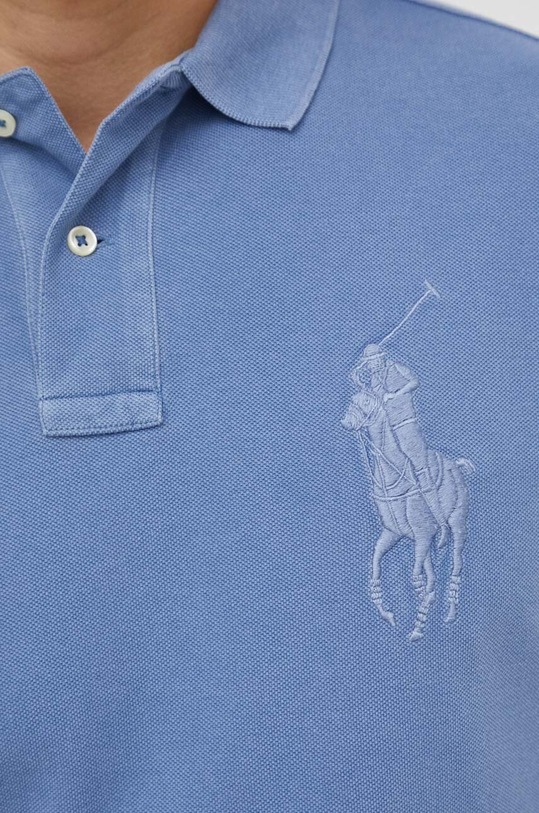 Βαμβακερό μπλουζάκι πόλο Polo Ralph Lauren 710936508 μπλε