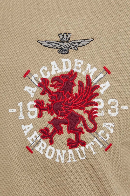 Бавовняне поло Aeronautica Militare PO1751P309 бежевий