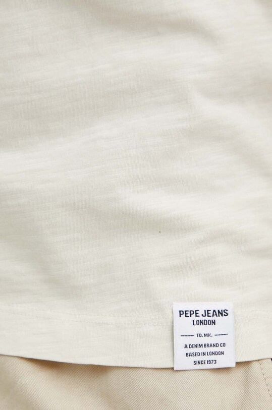 Βαμβακερό μπλουζάκι πόλο Pepe Jeans HAZZEL HAZZEL PM542150 μπεζ