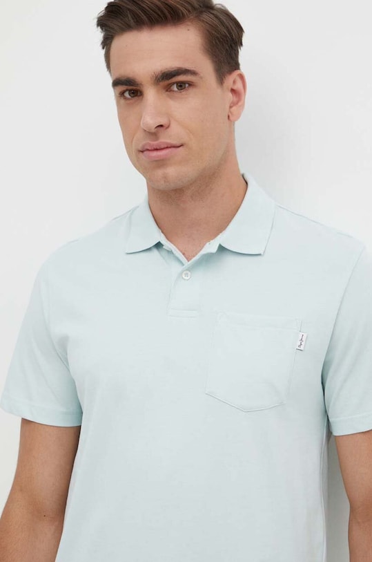 Βαμβακερό μπλουζάκι πόλο Pepe Jeans HOLDEN HOLDEN κανονικό μπλε PM542154