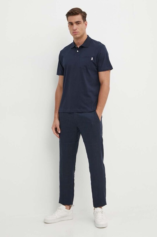 Бавовняне поло Pepe Jeans HOLDEN PM542154 темно-синій SS24