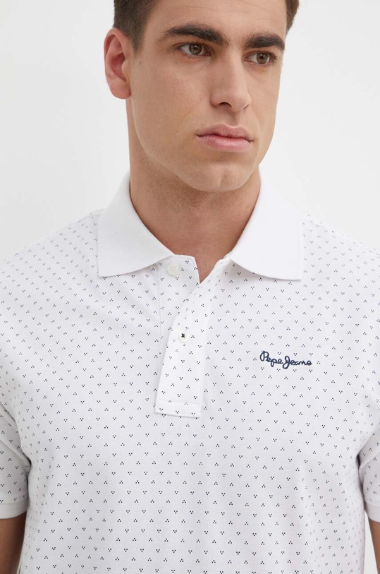 Bavlnené polo tričko Pepe Jeans HUNTER regular biela PM542155