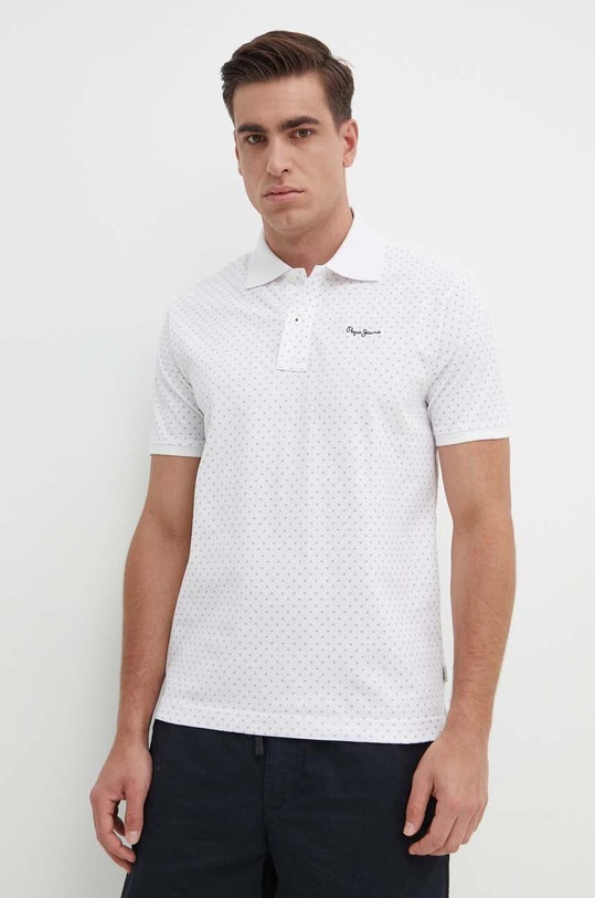 Bavlnené polo tričko Pepe Jeans HUNTER biela PM542155