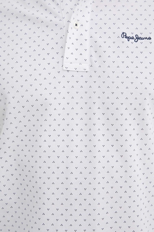 Bavlnené polo tričko Pepe Jeans HUNTER PM542155 biela