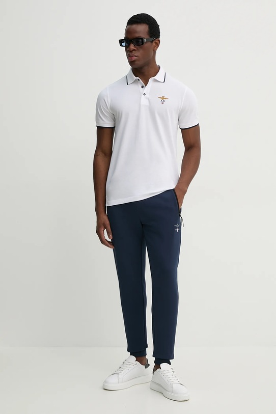 Aeronautica Militare polo in cotone PO1308P82 bianco SS25