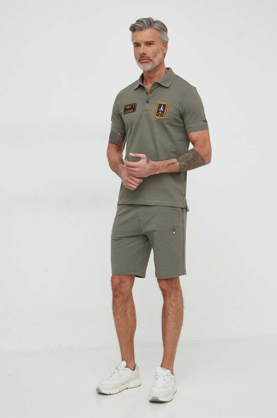 Aeronautica Militare polo PO1762P192 verde SS24