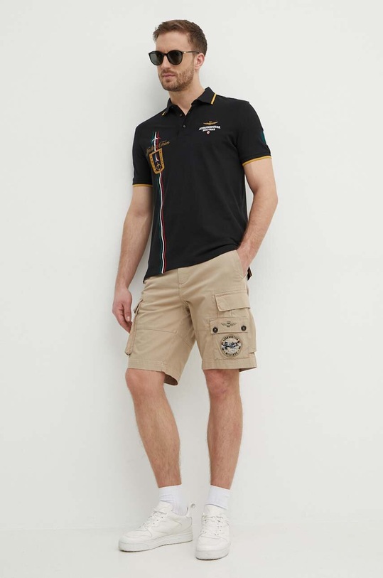 Aeronautica Militare polo PO1763P191 nero SS24