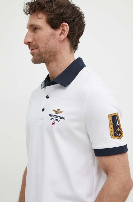 Aeronautica Militare polo regular biały PO1768P191