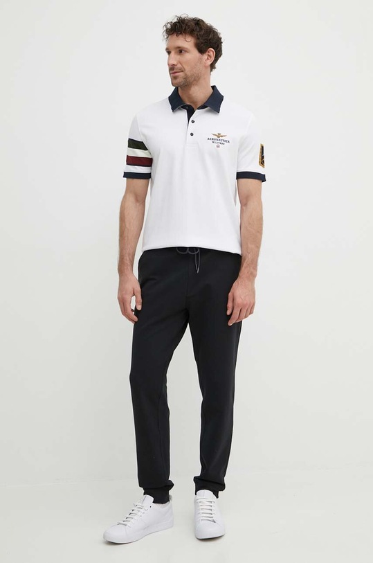 Aeronautica Militare polo PO1768P191 biały SS24