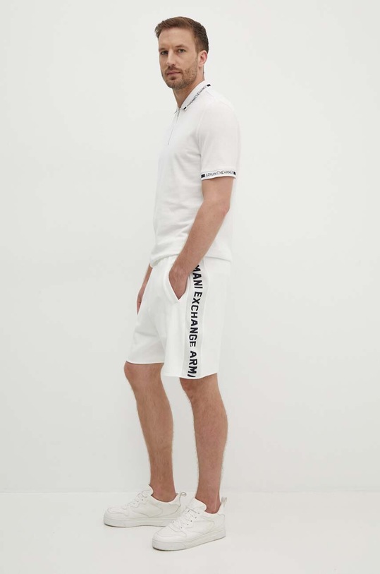 Odzież Armani Exchange polo bawełniane 3DZFLH.ZJM5Z biały