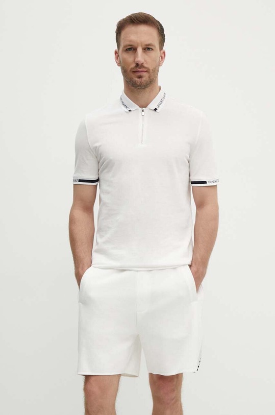 Armani Exchange polo bawełniane 3DZFLH.ZJM5Z biały