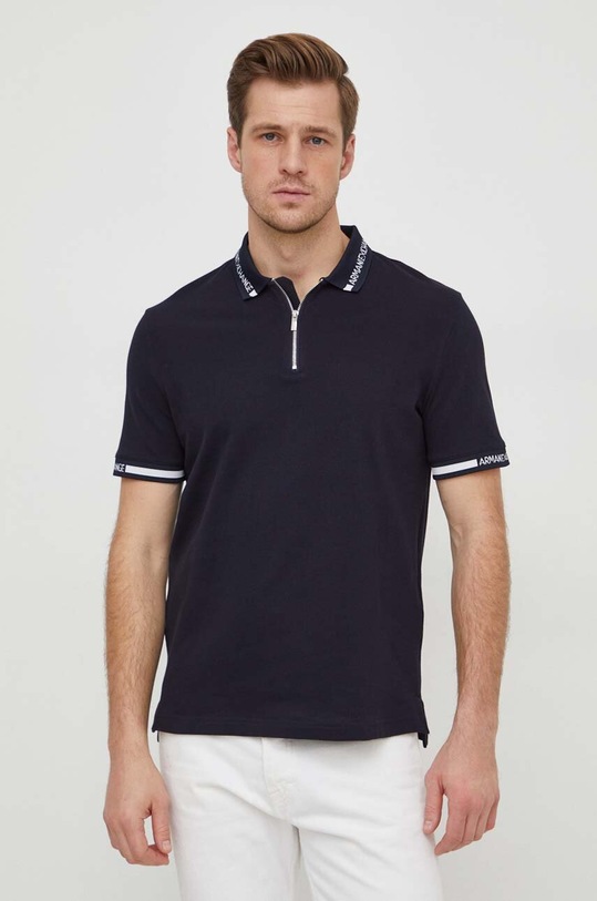 Хлопковое поло Armani Exchange хлопок тёмно-синий 3DZFLH.ZJM5Z