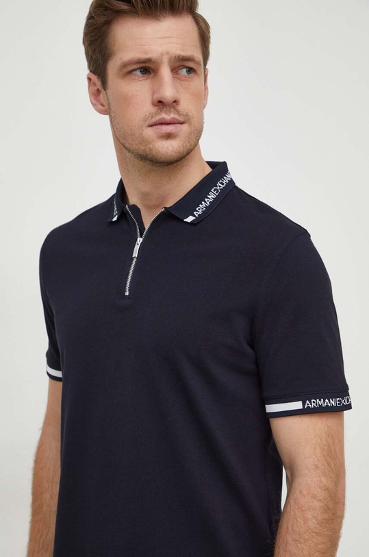 Хлопковое поло Armani Exchange тёмно-синий 3DZFLH.ZJM5Z