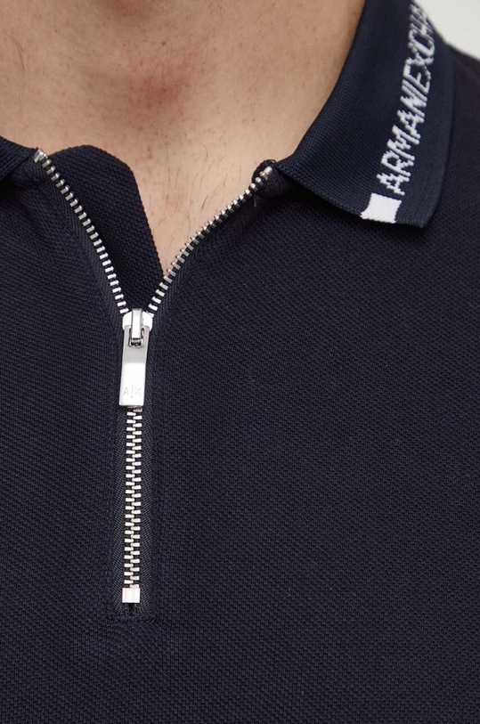 Хлопковое поло Armani Exchange 3DZFLH.ZJM5Z тёмно-синий
