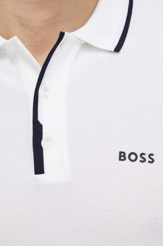 BOSS Green polo bawełniane biały 50512742