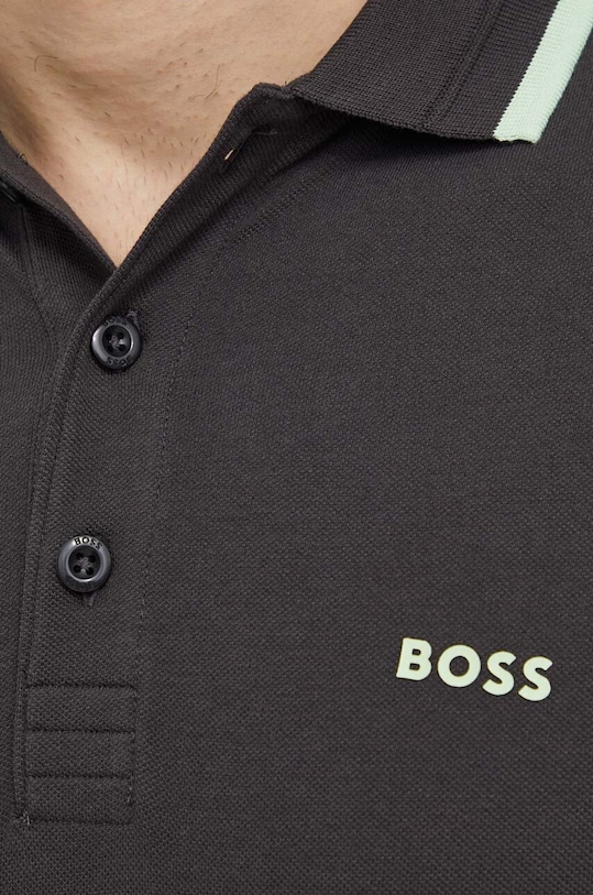 BOSS Green polo bawełniane szary 50512995
