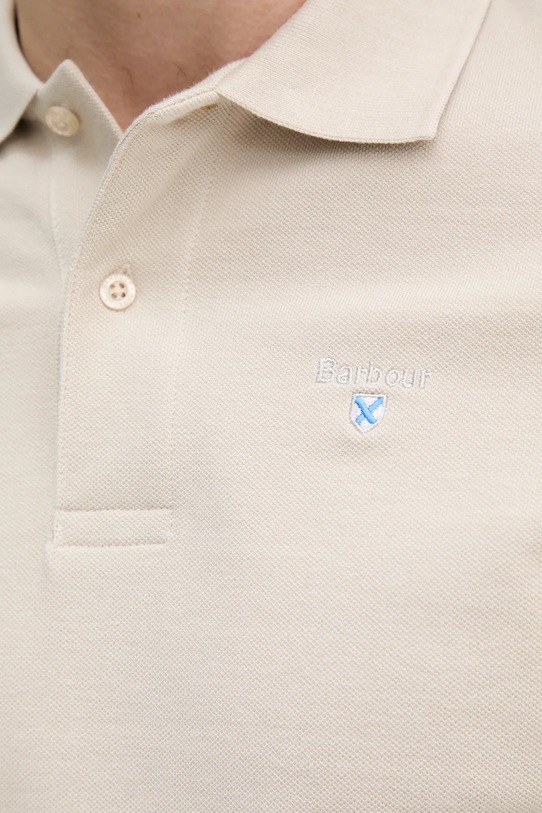 Βαμβακερό μπλουζάκι πόλο Barbour MML0358 μπεζ