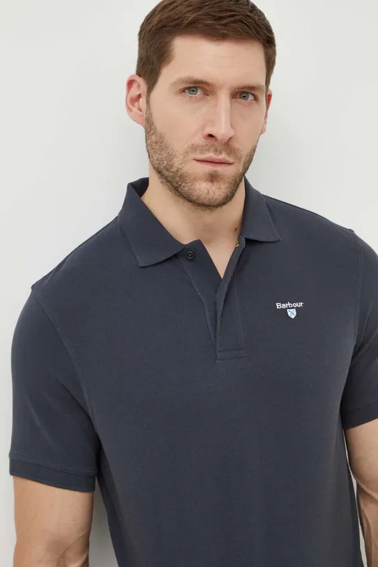 Barbour polo in cotone regolare blu navy MML0358