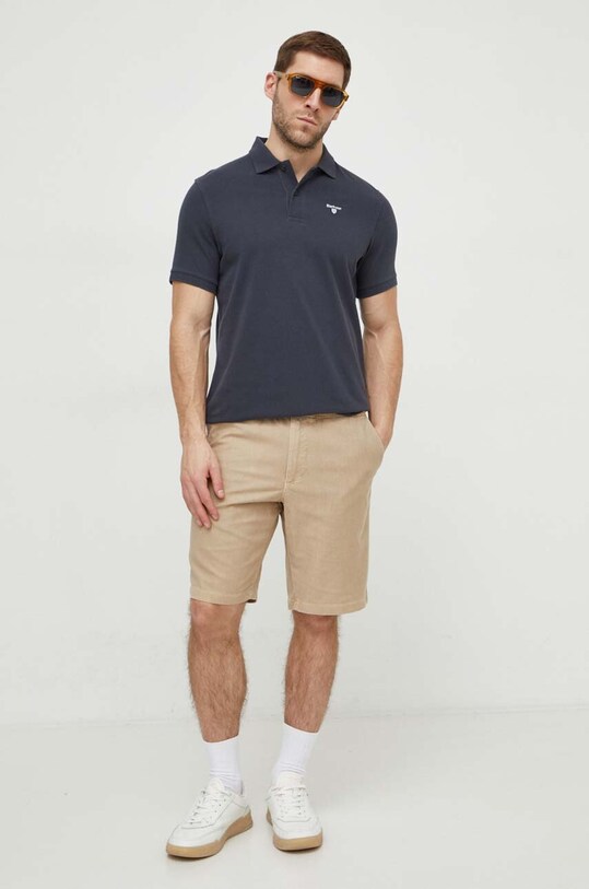 Barbour polo de bumbac MML0358 bleumarin SS25