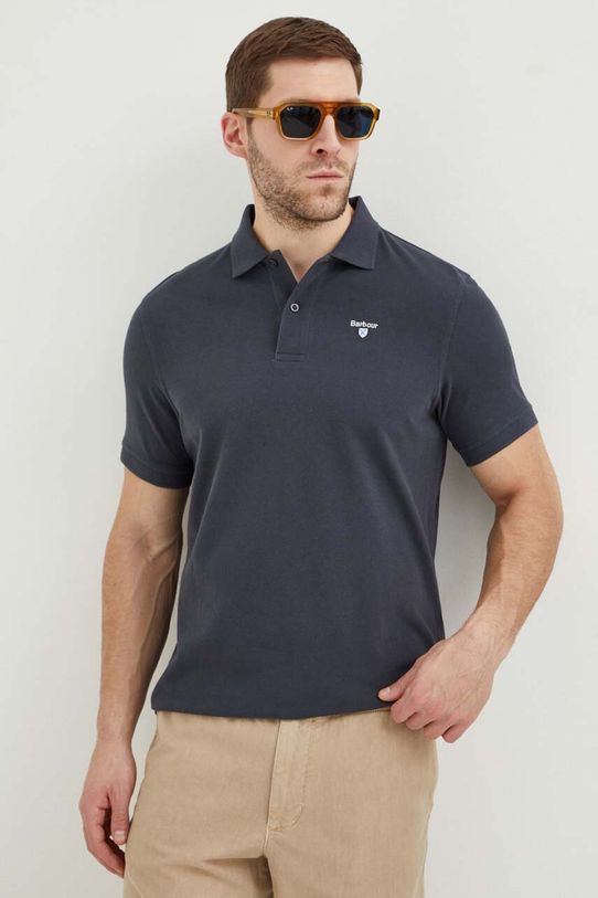 Barbour polo bawełniane granatowy MML0358
