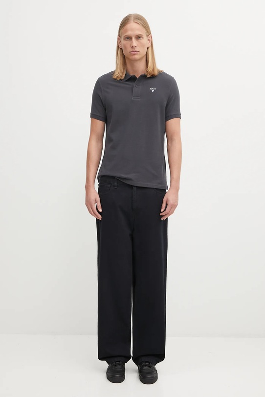 Bavlnené polo tričko Barbour MML0358 tmavomodrá