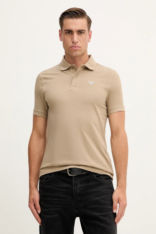 Barbour polo bawełniane ESSENTIALS bawełna beżowy MML0358