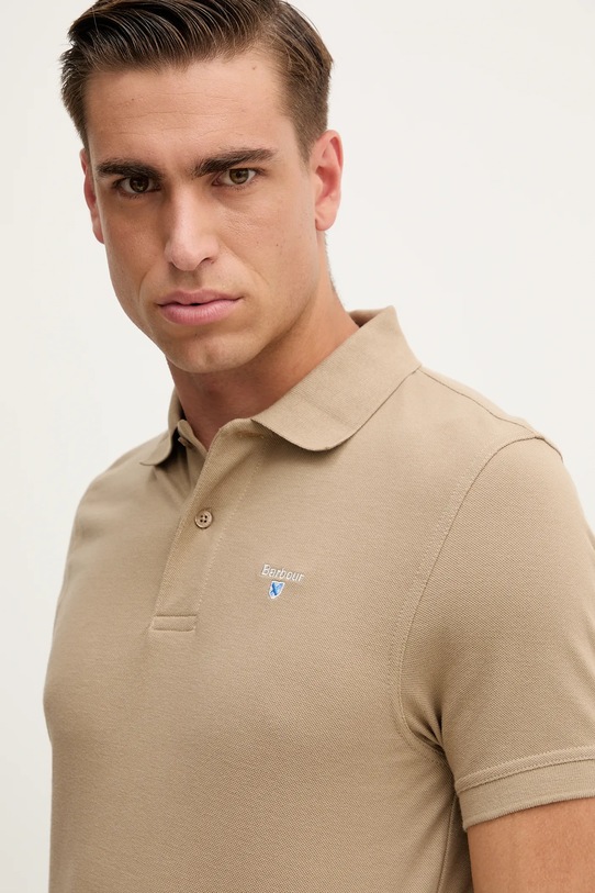 Barbour polo bawełniane ESSENTIALS beżowy MML0358