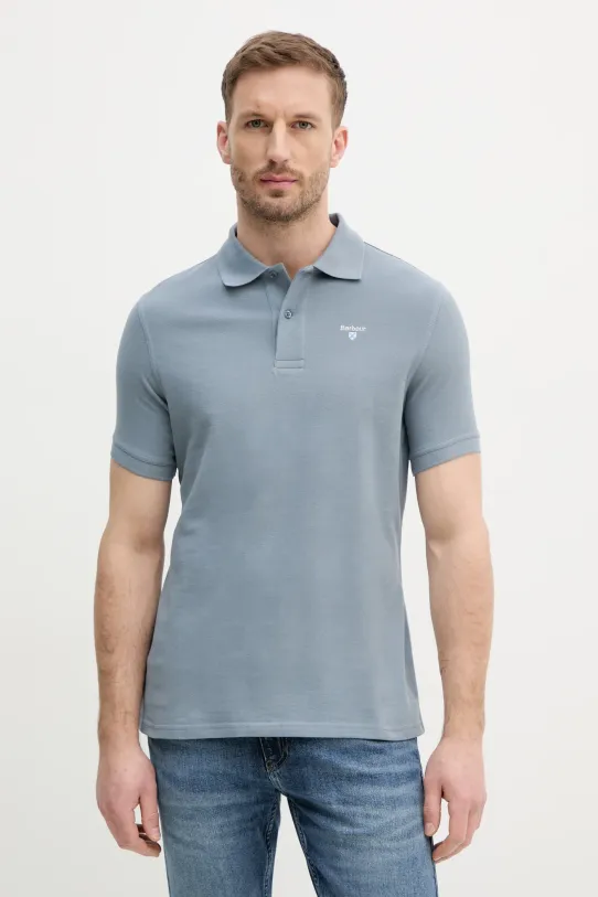 Pamučna polo majica Barbour ESSENTIALS siva MML0358