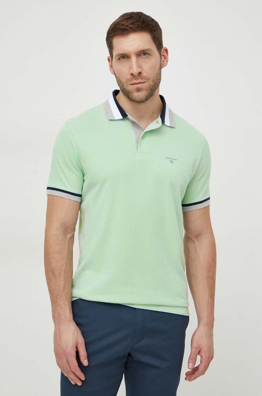 Barbour polo bawełniane bawełna zielony MML1173