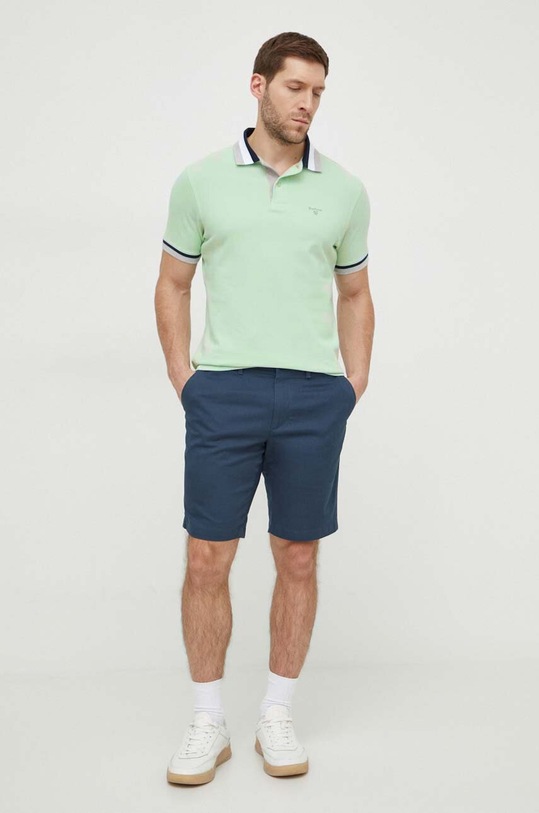 Barbour polo bawełniane MML1173 zielony SS24