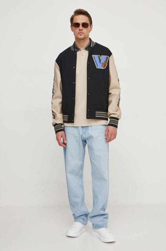 Versace Jeans Couture polo bawełniane 76GAGT09.CJ01T brązowy SS24