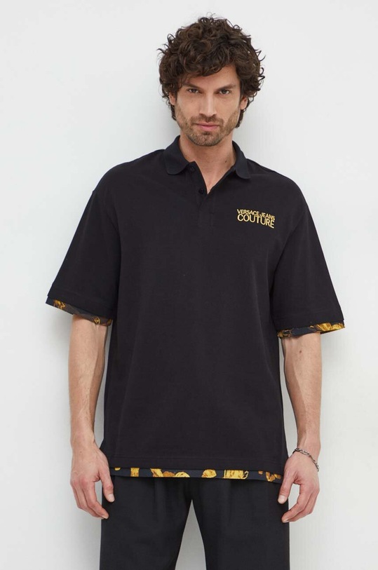 Versace Jeans Couture polo bawełniane czarny 76GAG625.J0003