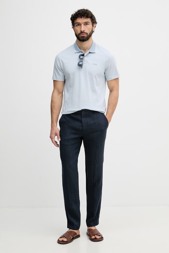 BOSS Orange polo muški pamučni PeoxfordNew 50507814 plava SS26