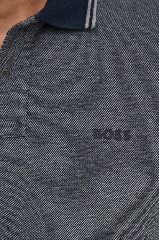 Βαμβακερό μπλουζάκι πόλο Boss Orange μπλε 50507814