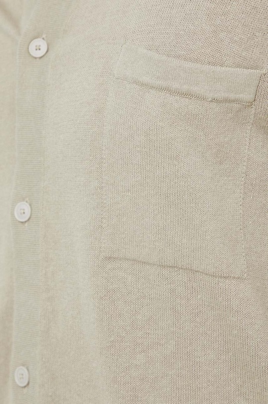 Košile s příměsí lnu Boss Orange 50513139 béžová