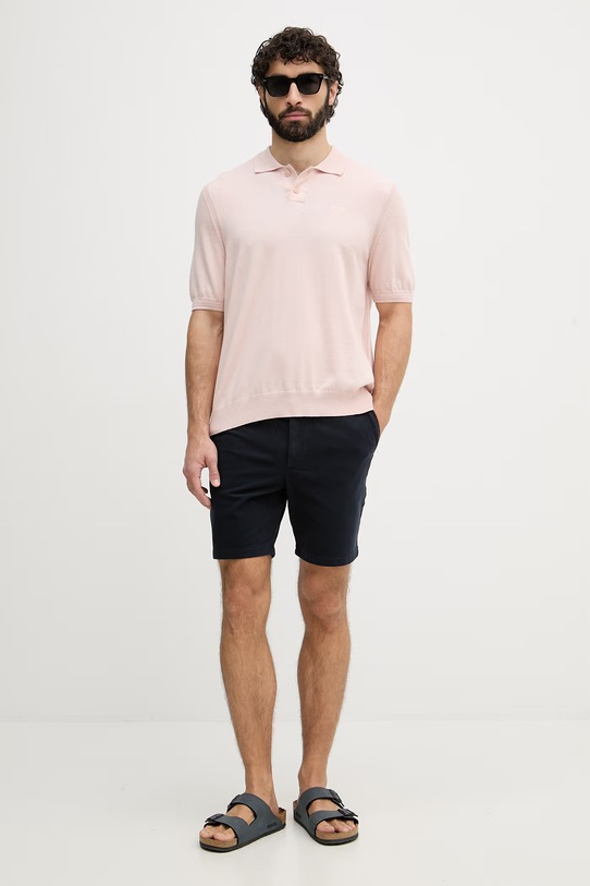 BOSS Orange πόλο ανδρικό με βαμβάκι 50514223 ροζ SS26