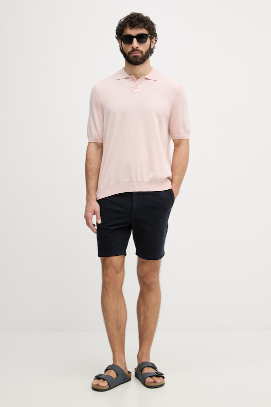 BOSS Orange πόλο ανδρικό με βαμβάκι 50514223 ροζ SS26