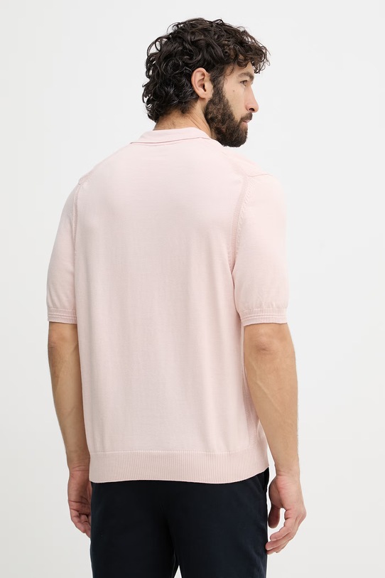 Ρούχα BOSS Orange πόλο ανδρικό με βαμβάκι 50514223 ροζ