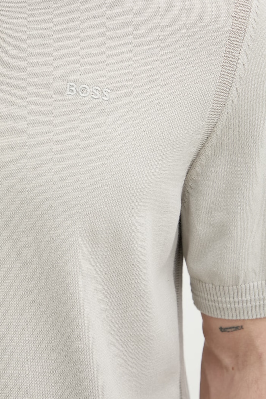 BOSS Orange поло для мужчин с хлопком 50514223 серый