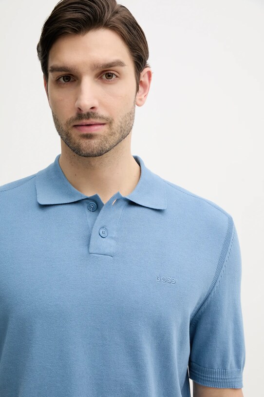 BOSS Orange tricou polo albastru 50514223