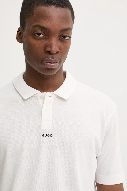 Bombažen polo HUGO bež 50493206