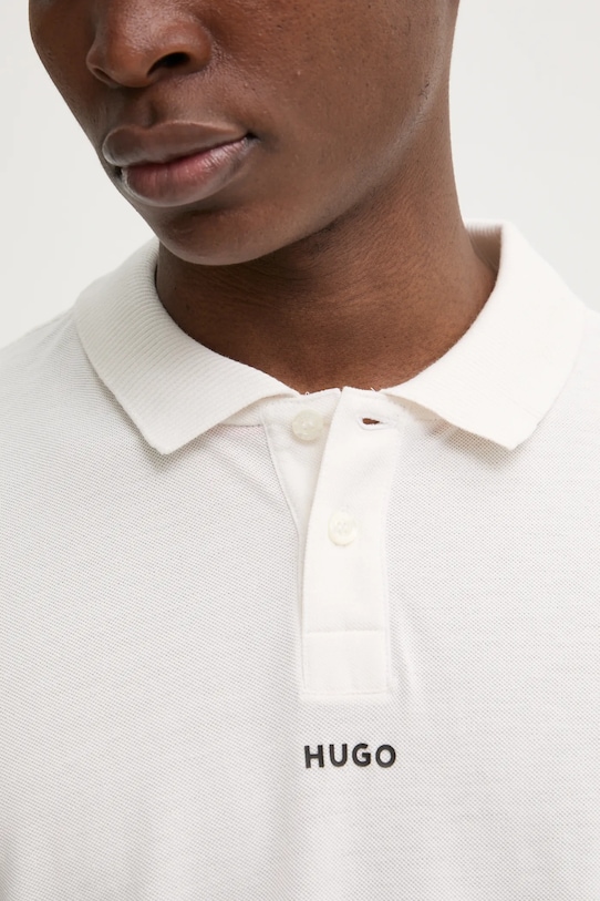 Bombažen polo HUGO 50493206 bež