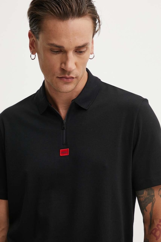 HUGO polo bawełniane czarny 50509866