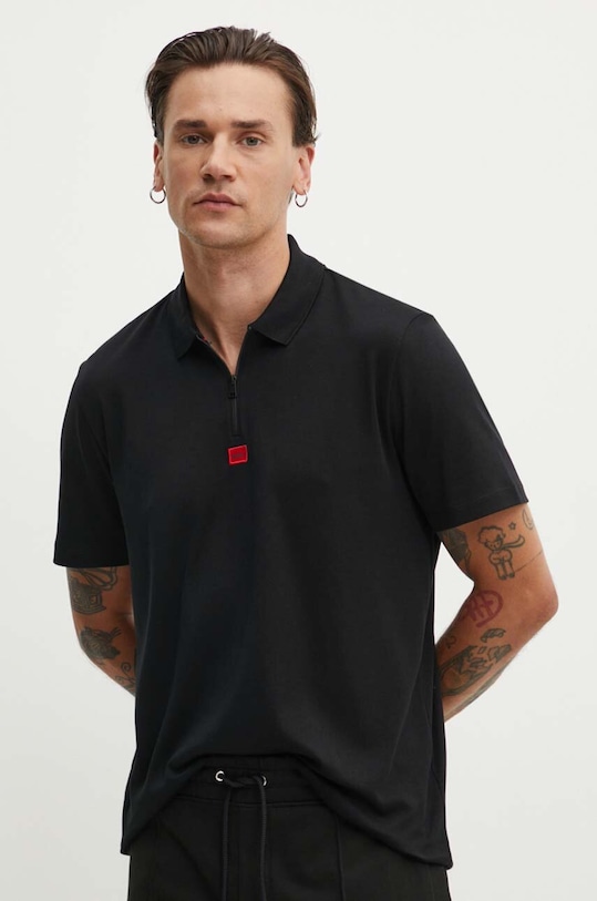 HUGO polo bawełniane czarny 50509866