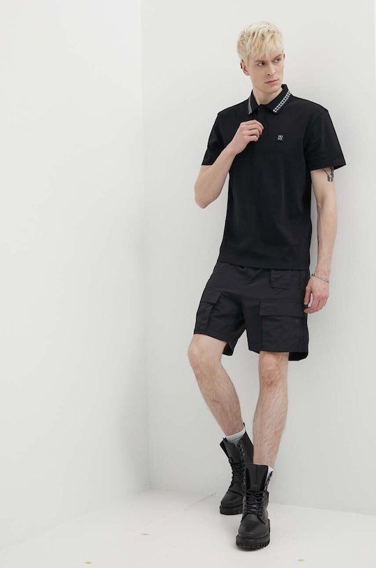 Pamučna polo majica HUGO 50510036 crna SS24