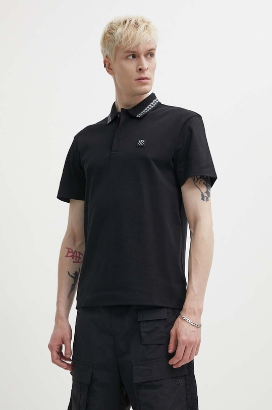 Pamučna polo majica HUGO crna 50510036