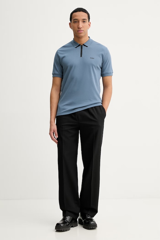 HUGO polo bawełniane 50511721 niebieski AW25