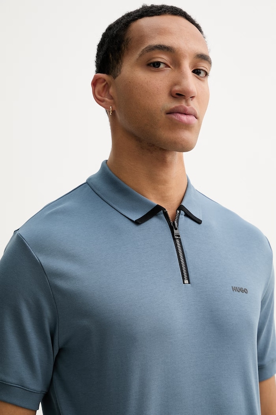 HUGO polo bawełniane niebieski 50511721