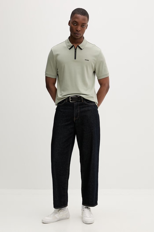 HUGO polo tričko pánske bavlnené Dalomino 50511721 zelená SS26